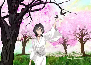 Rukia Kuchiki From The Popular Anime Series Bleach Wallpaper