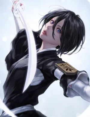 Rukia Kuchiki In Her Iconic Soul Reaper Uniform Wallpaper
