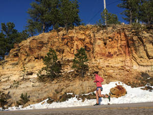 Runner In Pink Sweater Wallpaper