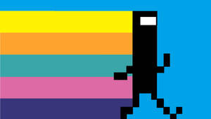 Runner With Rainbow Trail Wallpaper