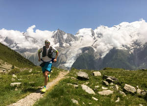 Runner With View Of Mountains Wallpaper