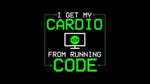 Running Code Cardio Humor Wallpaper