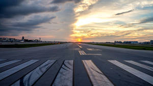 Runway With Oil Marks Wallpaper