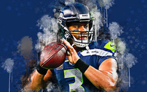 Russell Wilson Blotchy Painting Art Wallpaper