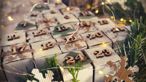 Rustic Advent Calendar Boxes Wallpaper
