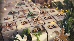 Rustic Advent Calendar Boxes Wallpaper