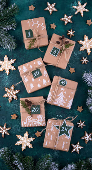 Rustic Advent Calendar Gifts Wallpaper