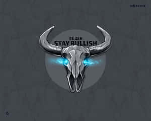 Rustic Bull Skull Against A Pale Background Wallpaper