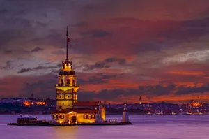 Rustic Dawn At Maiden Tower Wallpaper