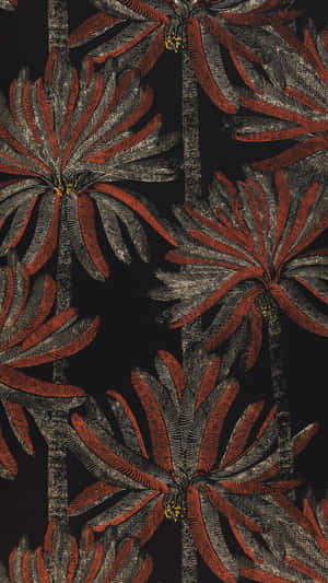 Rustic Jungle Leaf Pattern Wallpaper