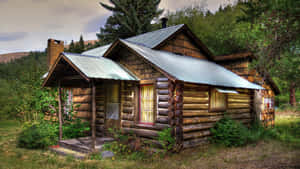 Rustic Log Cabinin Wilderness Wallpaper