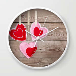 Rustic Valentine Day Clock Wallpaper