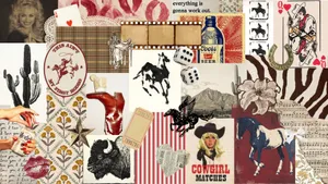 Rustic Western Country Collage Wallpaper