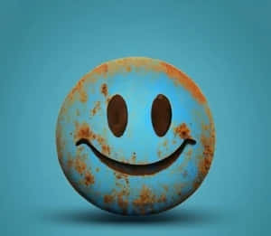 Rusty Blue Smiley Face Wallpaper