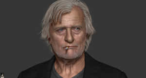 Rutger Hauer 3d Model Smoking A Cigarette Wallpaper