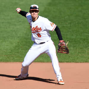 Ryan Mountcastle In Action During An Mlb Game Wallpaper