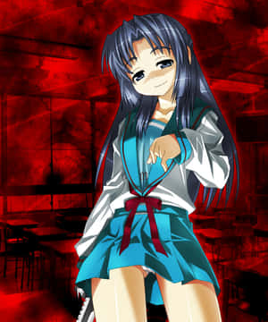 Ryoko Asakura: Cunning And Charismatic Character From The Melancholy Of Haruhi Suzumiya Wallpaper