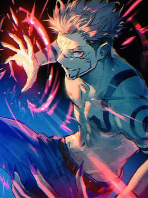 Ryomen Sukuna Fire Ability Jujutsu Kaisen Phone Wallpaper