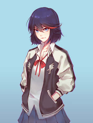 Ryuko Matoi In Action With Her Scissor Blade Wallpaper