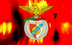 S L Benfica Logoon Red Background Wallpaper