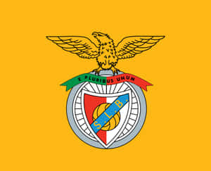 S L Benfica Logoon Yellow Background Wallpaper