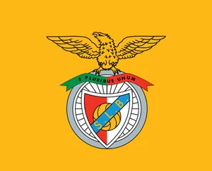 S L Benfica Logoon Yellow Background Wallpaper