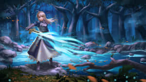 Saber Fate Stay Night Near River Wallpaper