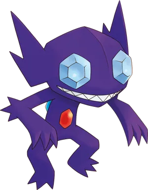 Sableye In Vivid Purple Wallpaper