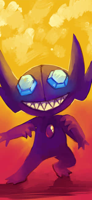 Sableye In Yellow Background Wallpaper