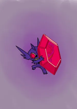 Sableye Purple Background Wallpaper
