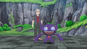 Sableye With Professor Oak Wallpaper