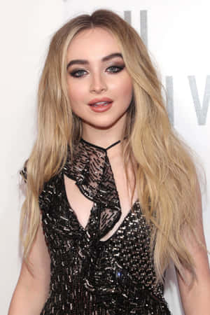 Sabrina Carpenter Black Sequin Dress Wallpaper