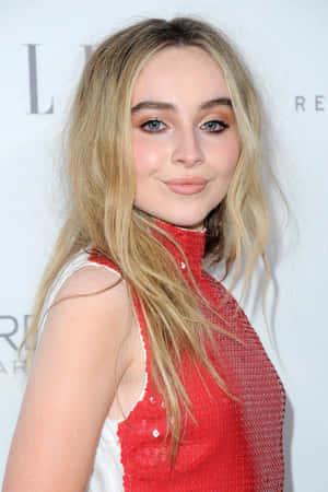 Sabrina Carpenter Red Top Event Appearance Wallpaper