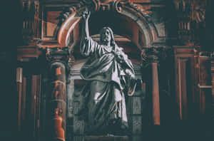 Sacred Statue Catholic Aesthetic Wallpaper