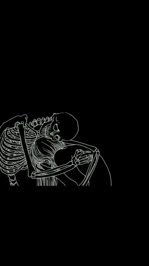 Sad Aesthetic Tumblr Dark Hugging Skeleton Wallpaper