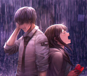 Sad Anime Boy And Girl Wallpaper