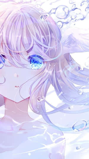 Sad_ Anime_ Girl_with_ Teary_ Eyes_and_ Bubbles Wallpaper