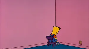 Sad Bart Simpson Facing The Wall Wallpaper