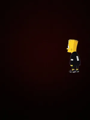 Sad Bart Simpson Looks Forlornly At His Smartphone. Wallpaper