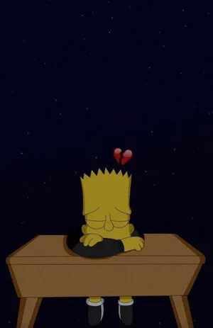Sad Bart Simpsons On Desk Wallpaper