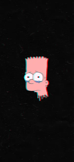 Sad Bart Simpsons Pink Head Wallpaper
