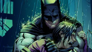 Sad Batman Comforting Robin Wallpaper