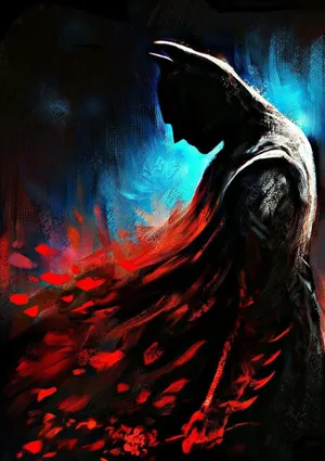 Sad Batman In Dark Art Wallpaper