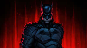 Sad Batman In Dark Red Background Wallpaper