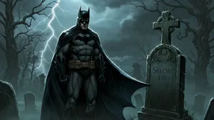 Sad Batman In Graveyard Wallpaper