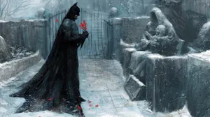 Sad Batman In Snow Wallpaper