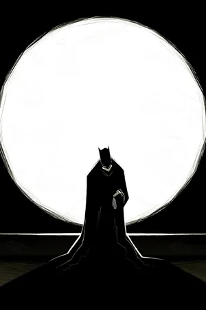 Sad Batman Under Full Moon Wallpaper
