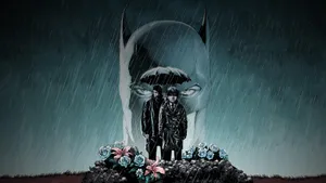 Sad Batman Under Rain Wallpaper