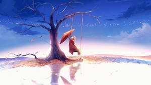 Sad Boy Anime Bare Tree Wallpaper