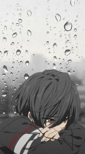 Sad Boy Anime Rain Wallpaper
